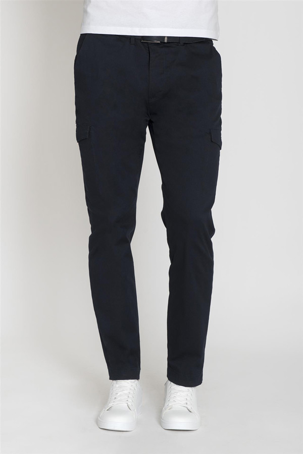 pantalone cargo blu