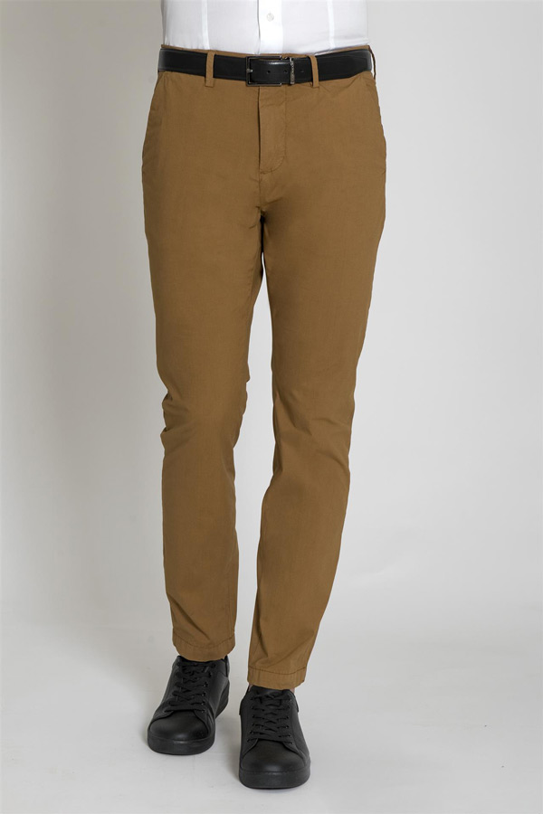 Pantalone Tasca America Tabacco in Cotone Stretch