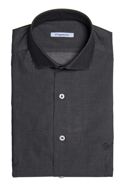 Camicia nera effetto denim Slim Fit