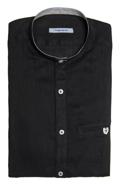 camicia slim fit collo alla coreana