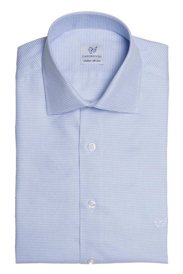 Camicia Collo Italiano Motivo Pied De Poule